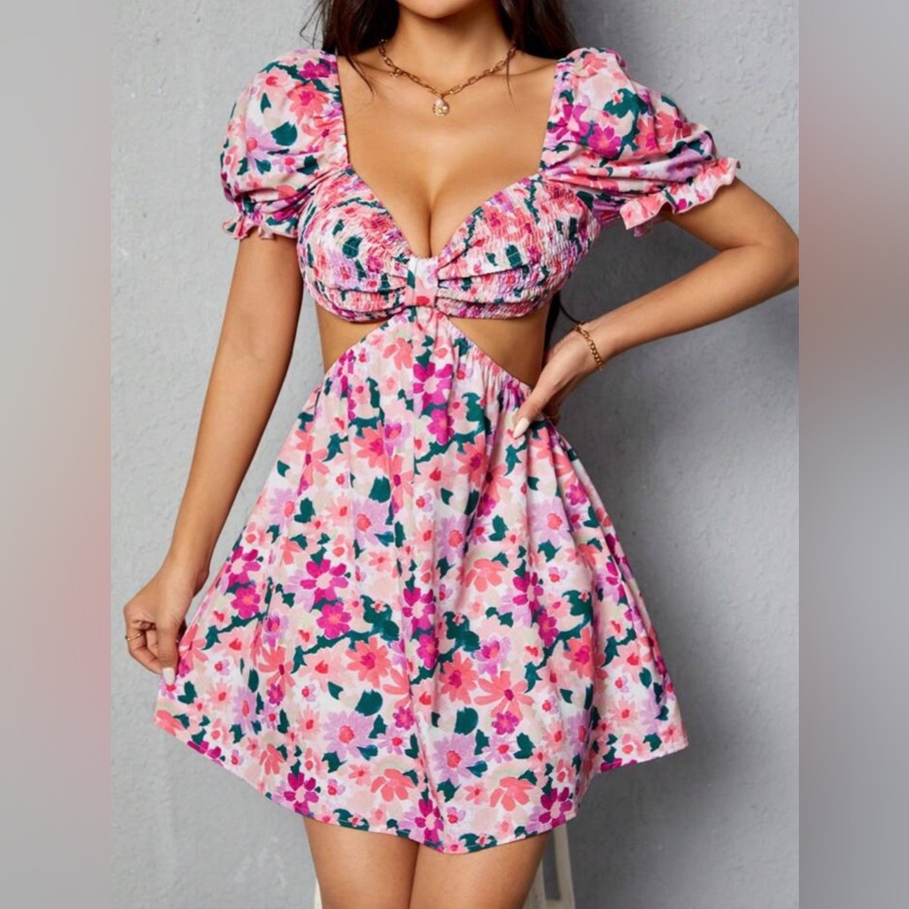 Floral Puff Sleeve Dress